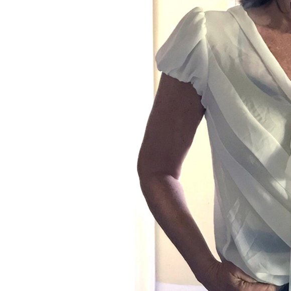 Max Studio Sheer Bow-Tie Dress Top - Picture 2 of 5